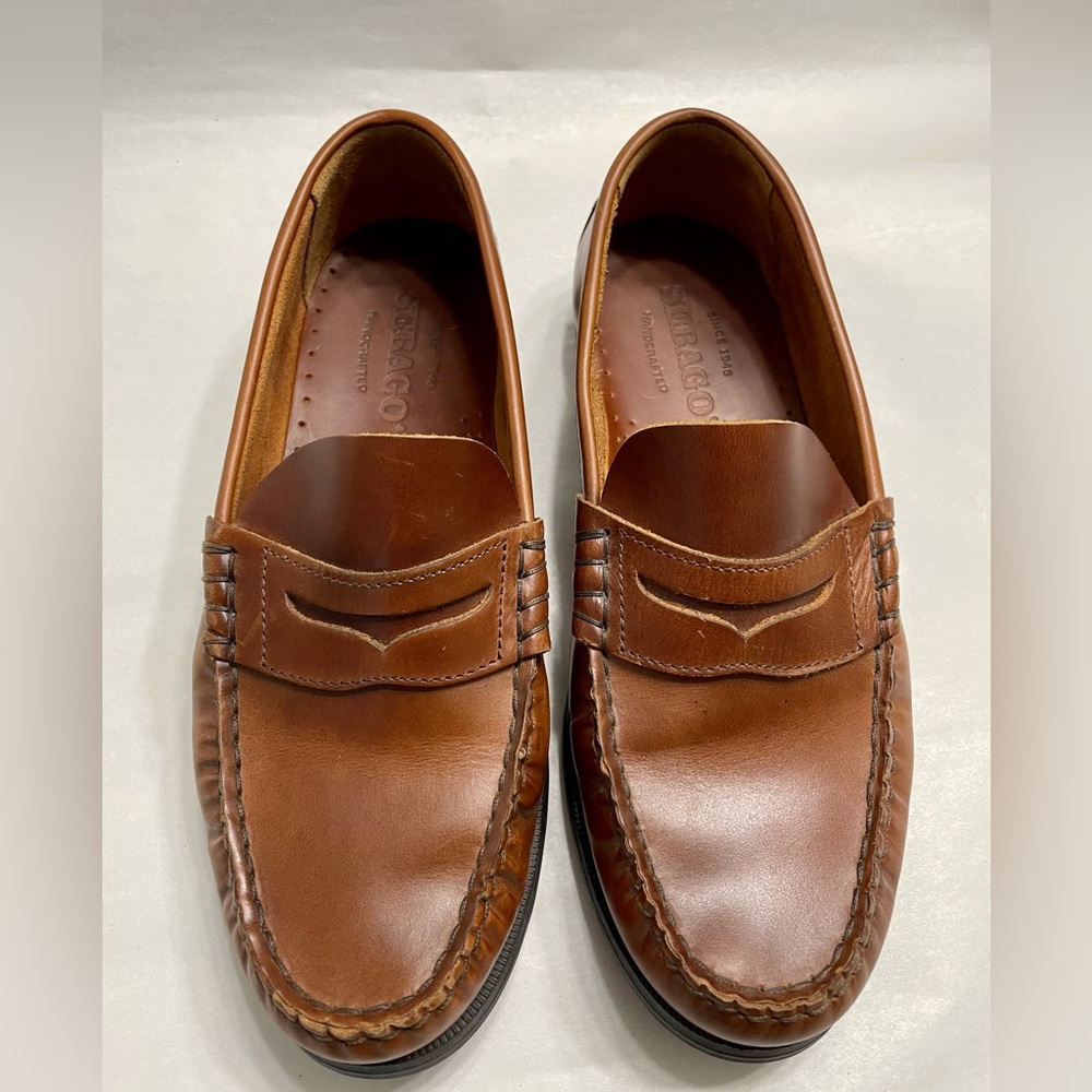 Last chance: Sebago 8.5 women’s leather loafers brown leather Plaza II style